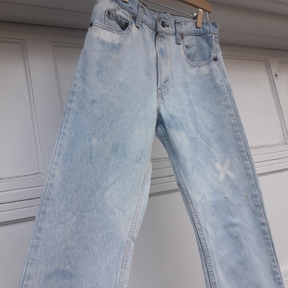 Vintage Levis Blue Jeans 505 Straight Leg Red Tag All Cotton Denim Size 31W 31L - Picture 4 of 16